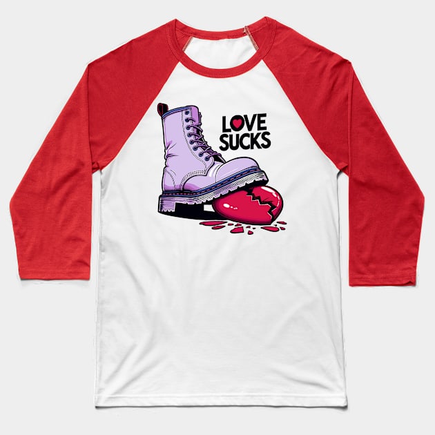 Love Sucks - Anti-Valentine's Day Baseball T-Shirt by Kicosh